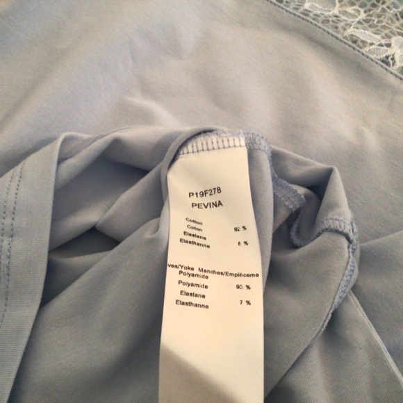 Anne Fontaine Light Blue Lace Short Sleeve Top - Picture 8 of 12